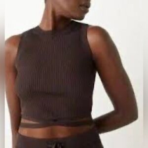 & Other Stories Brown Ribbed Sleeveless Top size Large